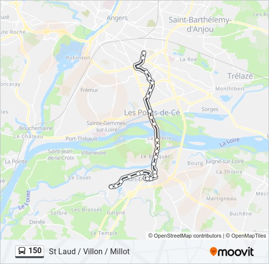 Plan de la ligne 150 de bus