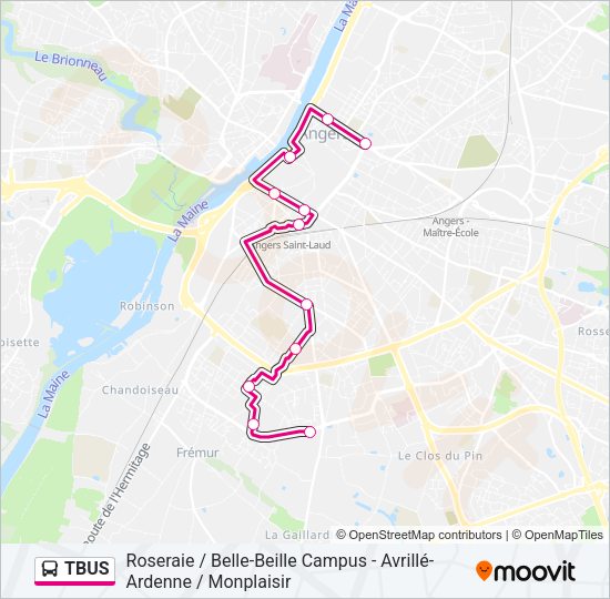 TBUS Bus Line Map