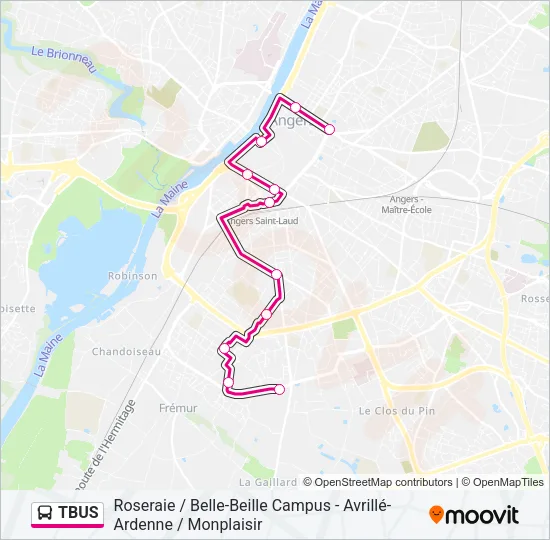 TBUS Bus Line Map