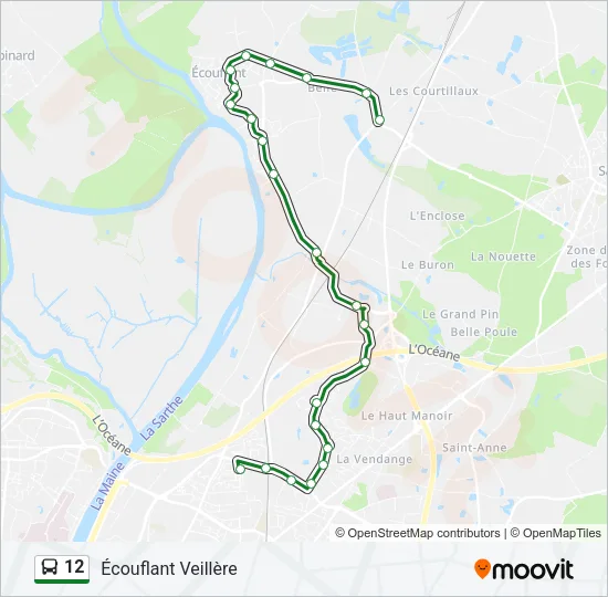 12 Bus Line Map