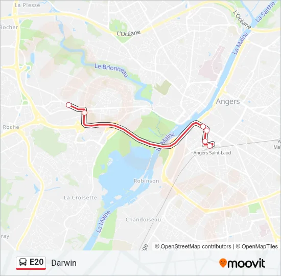 E20 Bus Line Map