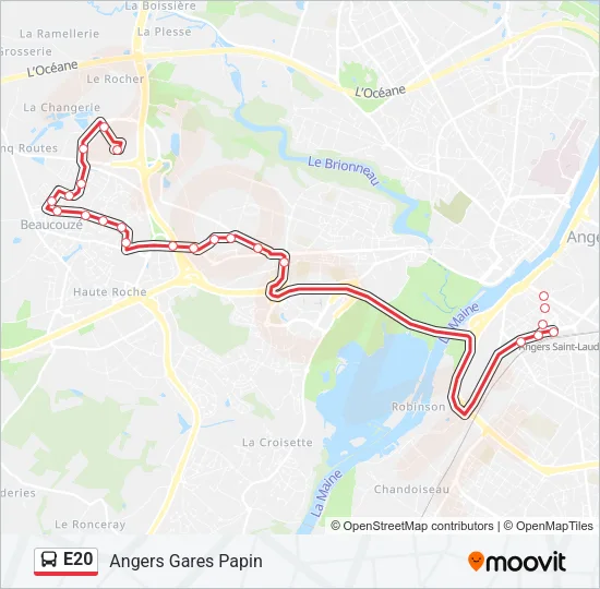 E20 Bus Line Map