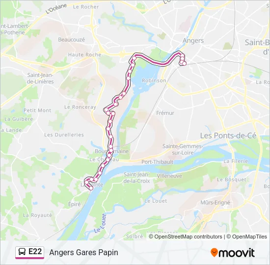 E22 Bus Line Map