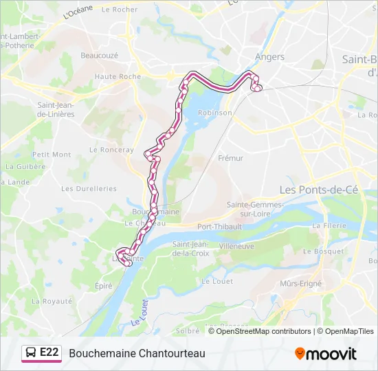 E22 Bus Line Map