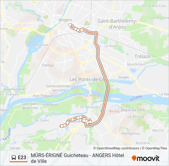 E23 Bus Line Map