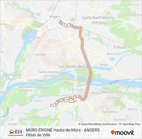E23 Bus Line Map