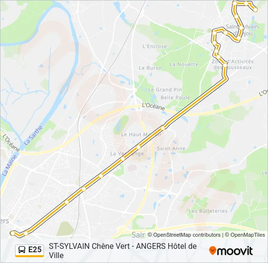 E25 Bus Line Map