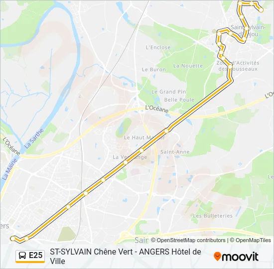 E25 Bus Line Map
