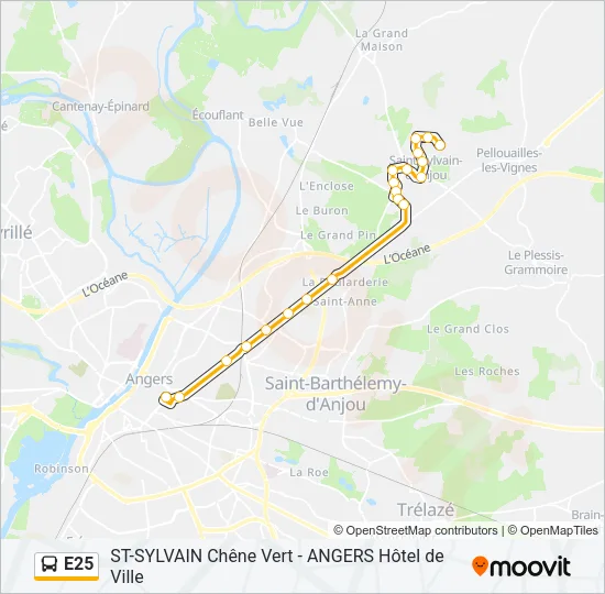 E25 Bus Line Map