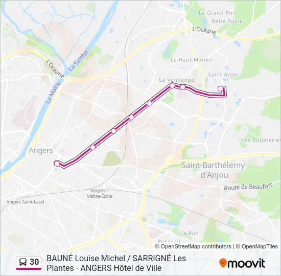 30 Bus Line Map