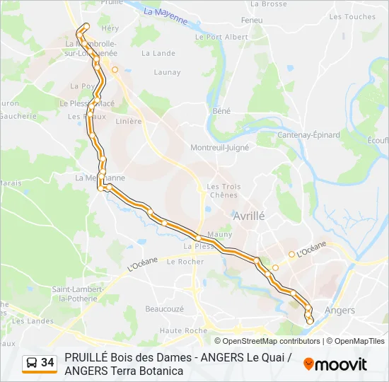34 Bus Line Map