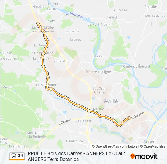 34 Bus Line Map