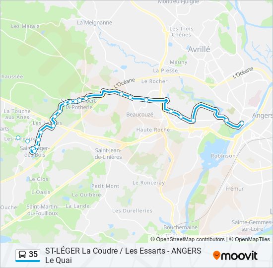 Plan de la ligne 35 de bus