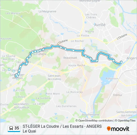 35 Bus Line Map
