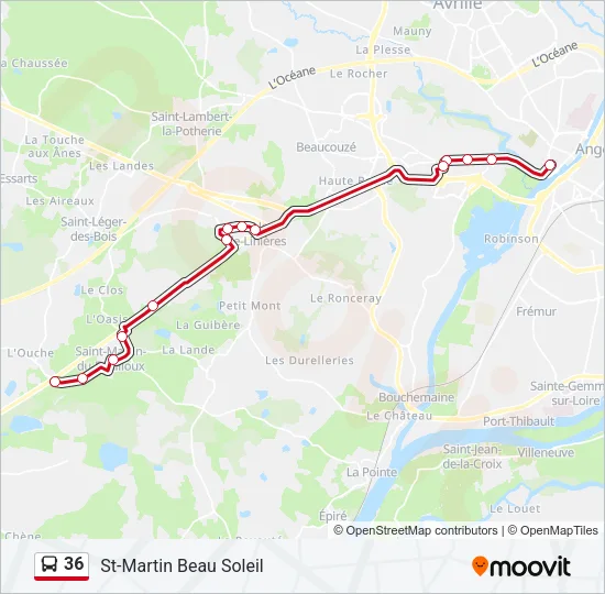 36 Bus Line Map