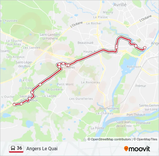 36 Bus Line Map