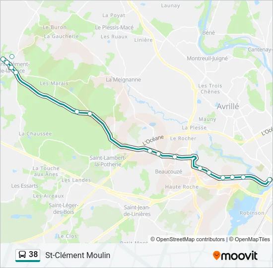 38 Bus Line Map