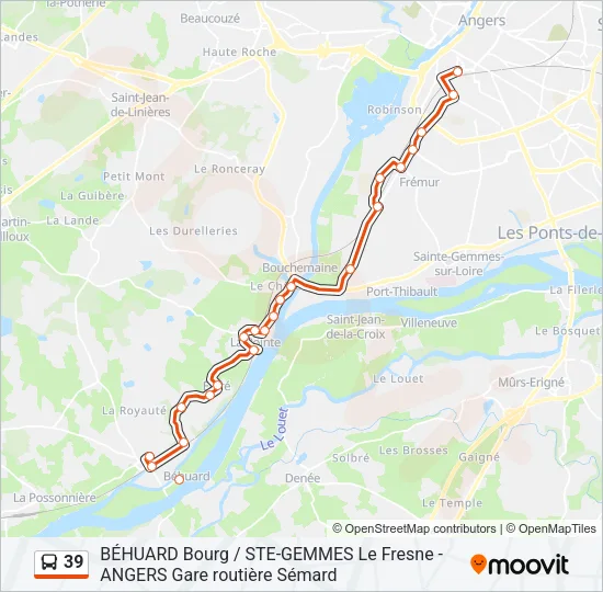 39 Bus Line Map
