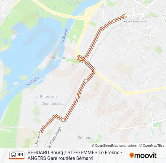 39 Bus Line Map