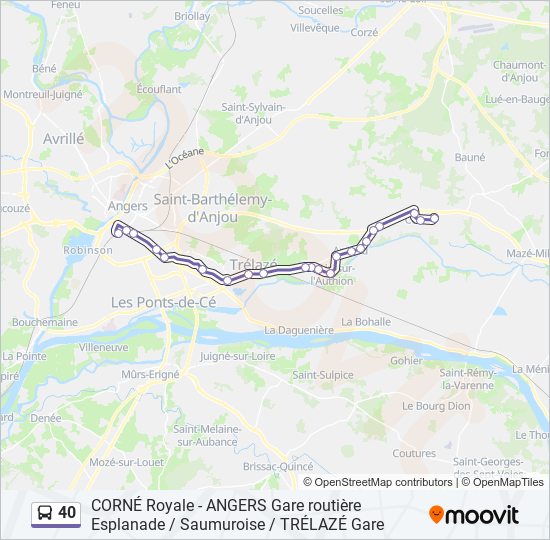 40 bus Line Map