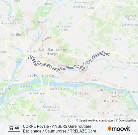 40 Bus Line Map