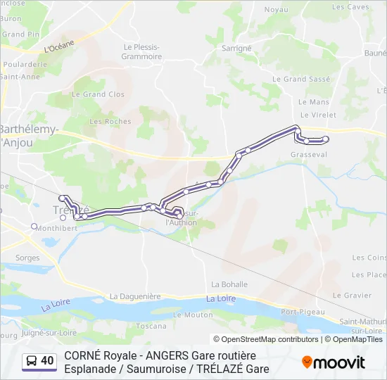 40 Bus Line Map