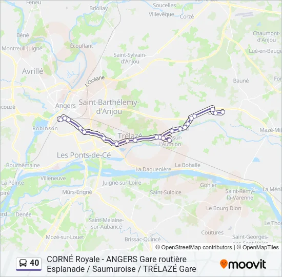 Plan de la ligne 40 de bus