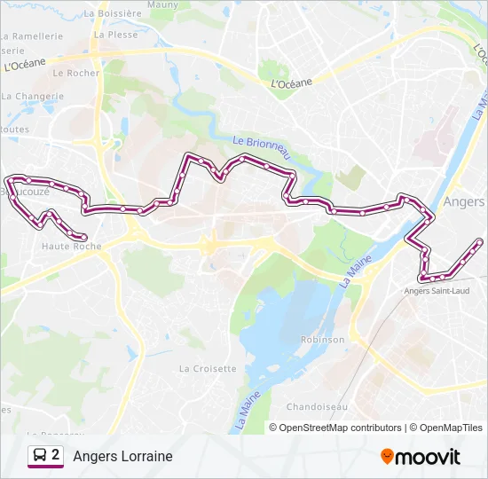 2 Bus Line Map