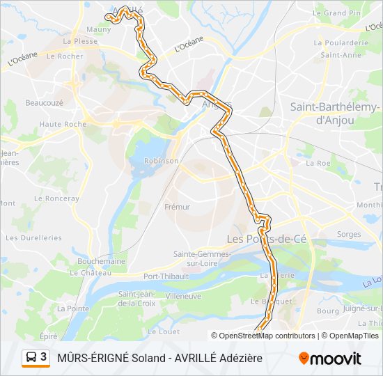 Plan de la ligne 3 de bus