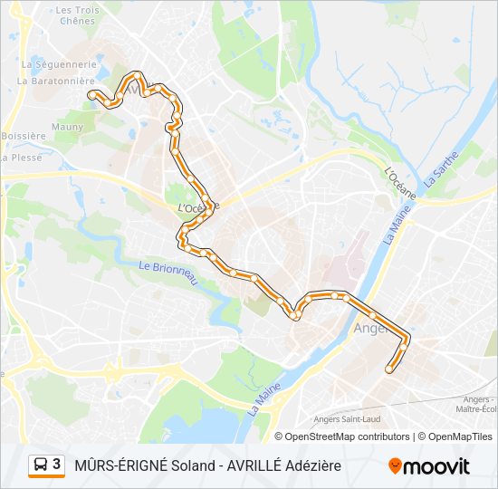 3 Bus Line Map