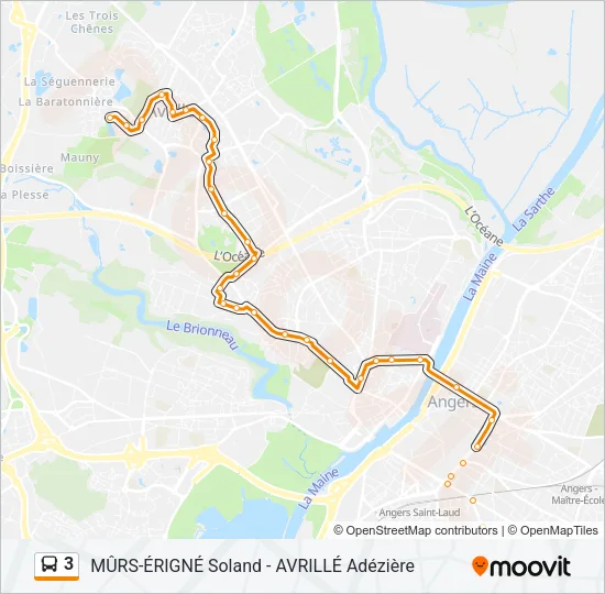 3 Bus Line Map