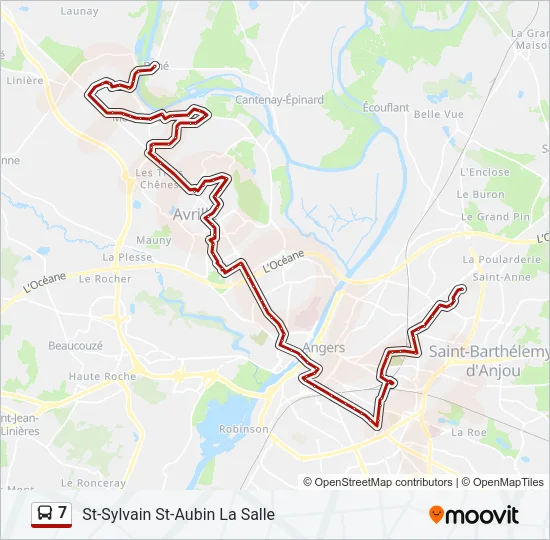 Plan de la ligne 7 de bus