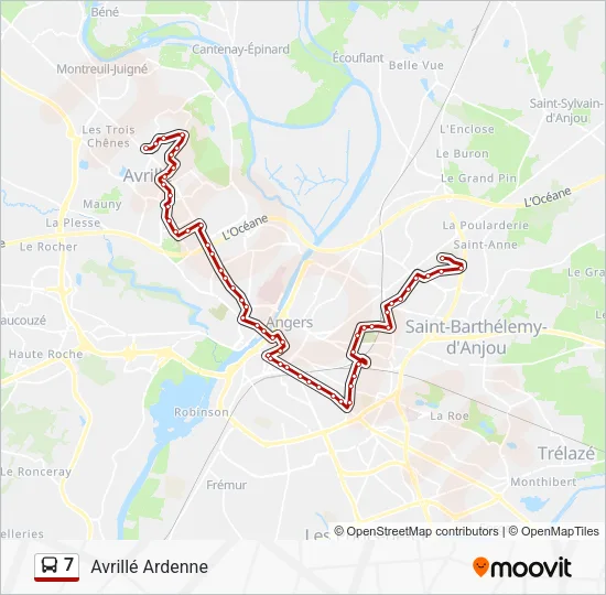 7 Bus Line Map