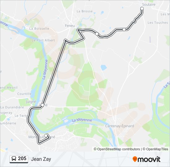 205 Bus Line Map