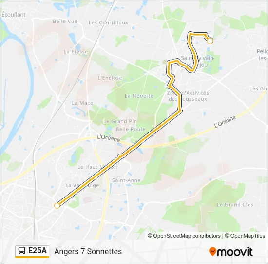 E25A Bus Line Map