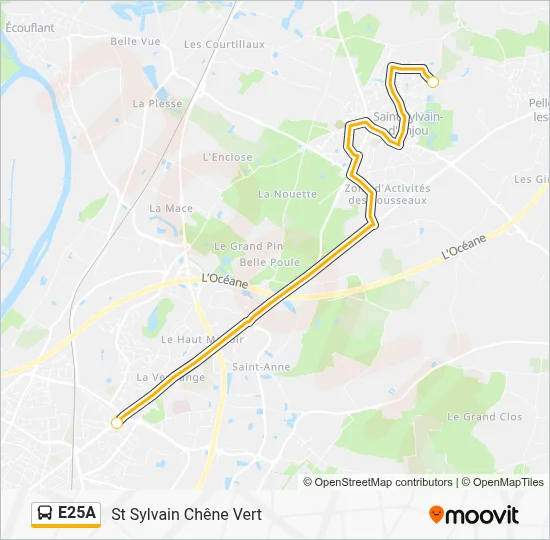 E25A Bus Line Map
