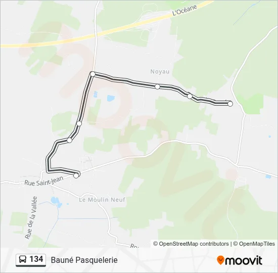 134 Bus Line Map
