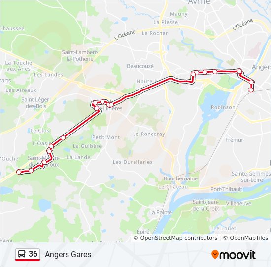 36 bus Line Map