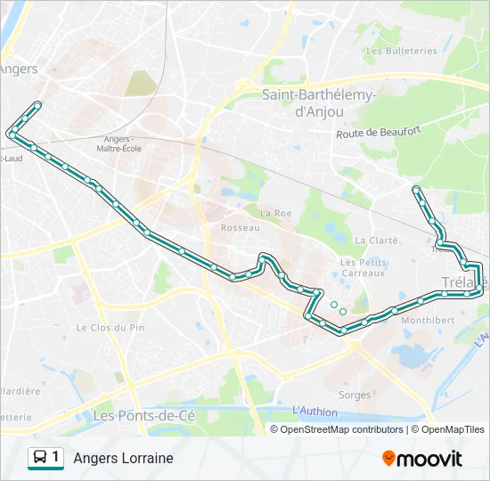 1 Bus Line Map