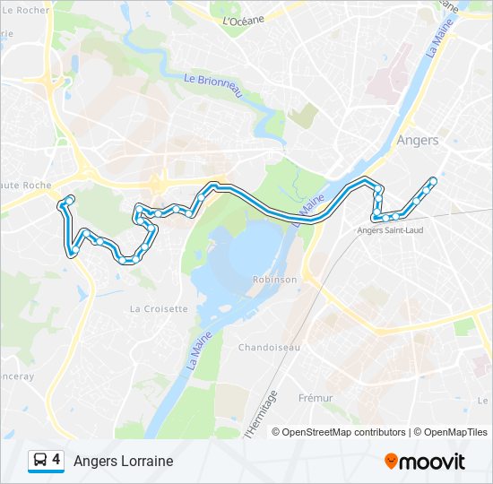 Plan de la ligne 4 de bus