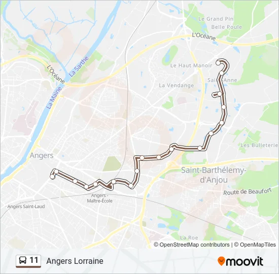 11 Bus Line Map