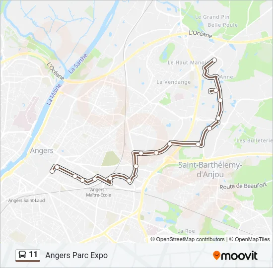 11 Bus Line Map