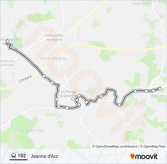 102 Bus Line Map