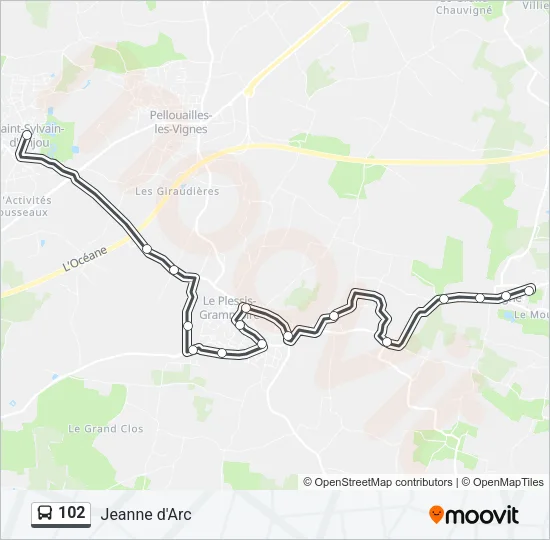102 Bus Line Map