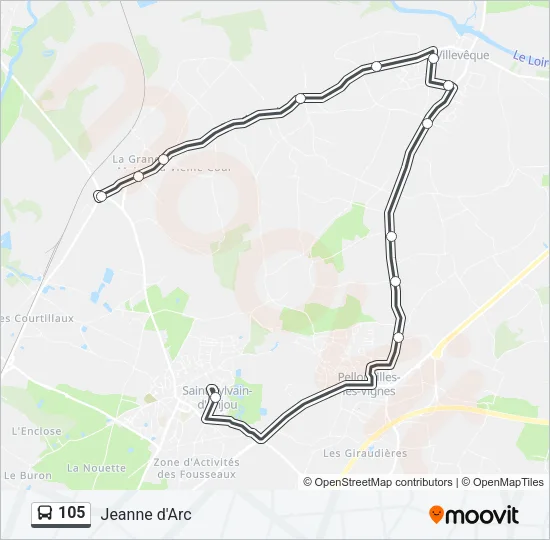105 Bus Line Map