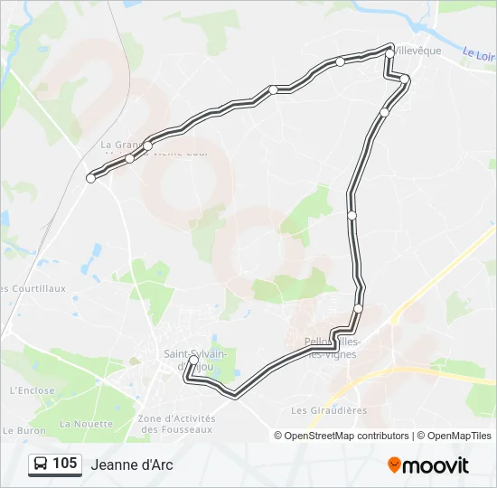 105 Bus Line Map
