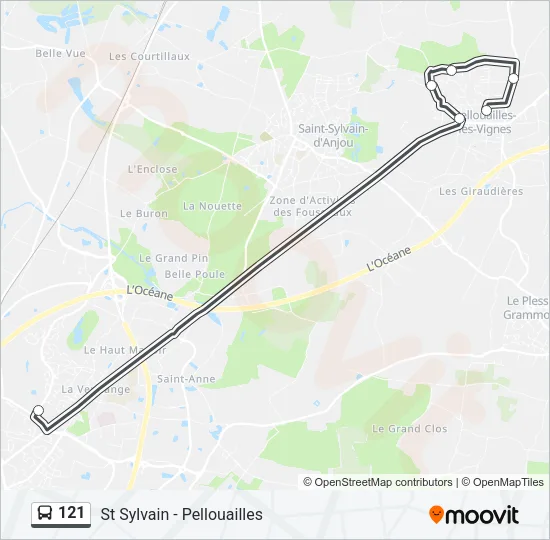 121 Bus Line Map