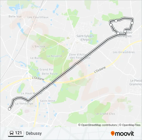121 Bus Line Map