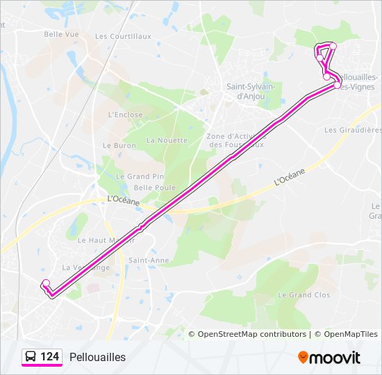 Bus 124 Route Map 124 Route: Schedules, Stops & Maps - Pellouailles (Updated)