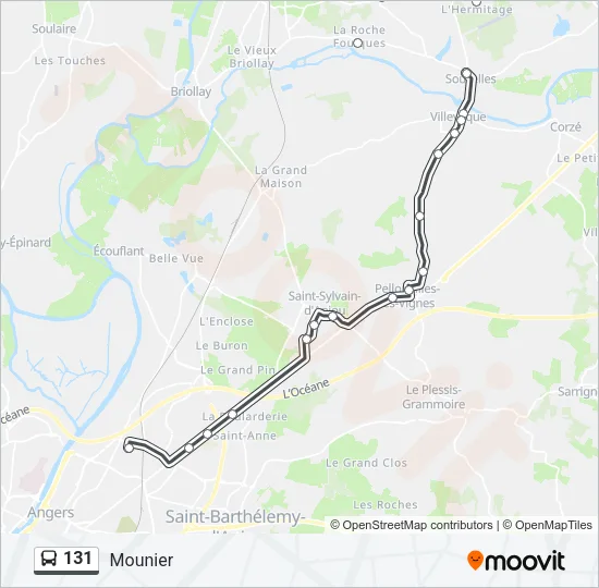 131 Bus Line Map